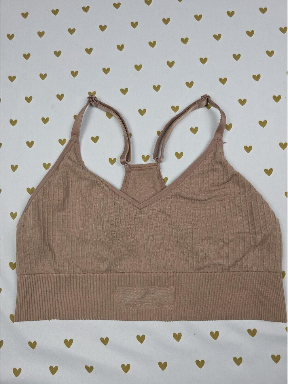 Victorias Secret Pink Brown Active Textured Bralettes Bra Top Tank SMALL